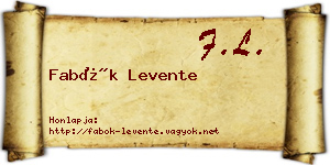 Fabók Levente névjegykártya
